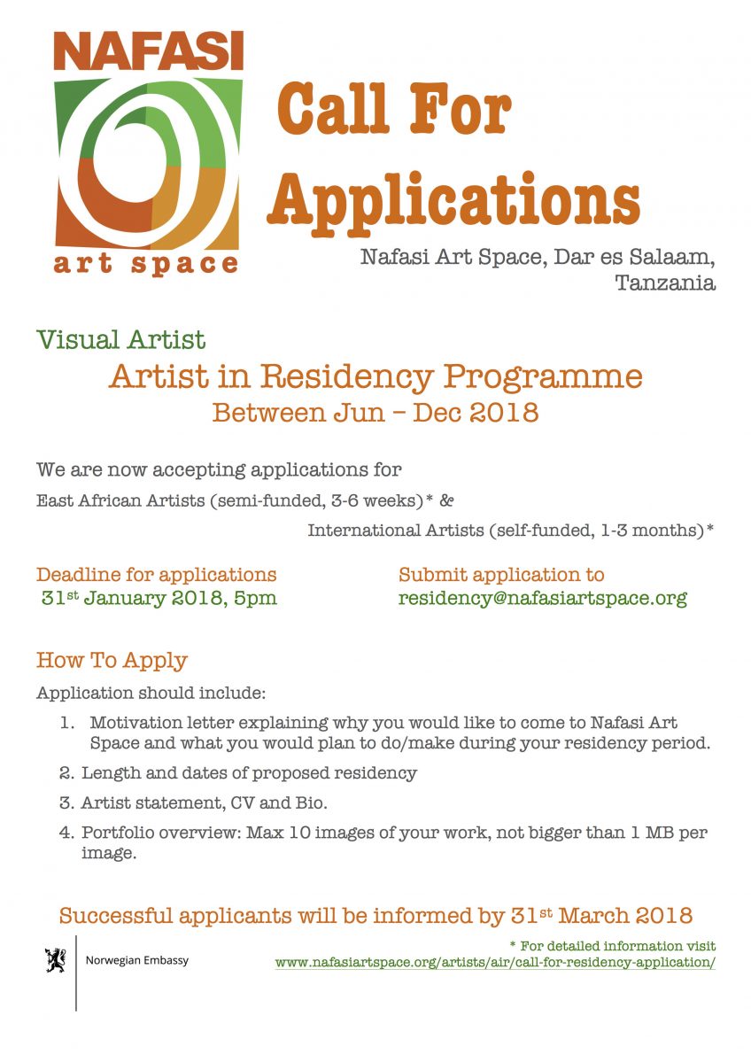 ARTIST IN RESIDENCY - CALL FOR APPLICATIONS
