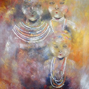 Aggrey Mwasha Family Acrylic on canvas 103 x 69 cm Price upon request