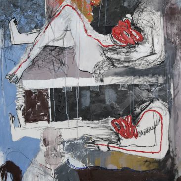 BUTCHECA Centro de a colhimento (refugee reception centre Acrylic on canvas 132cm-180cm USD 1700