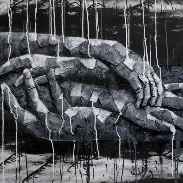 Masoud Kibwana Unity is strength Acrylic on canvas 100 x 130 cm 1,200 USD