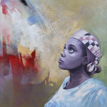 Thobias Minzi Protect Your Identity Acrylic on Canvas 100 x 80 cm 1200 USD