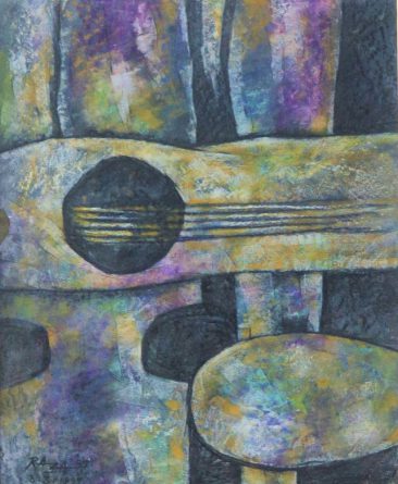 Raza Music Pastel on paper 61 x 54cm 300USD