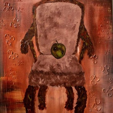 Chair 2 Mixed media on canvas 81 x 113cm 2020 Shiija Masele